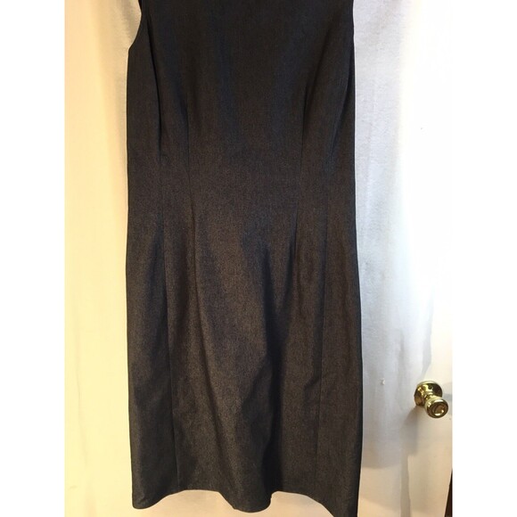 Ann Taylor Black Denim Sheath Dress Women's Career  Sleeveless With Jacket Sz 6 - Picture 6 of 12